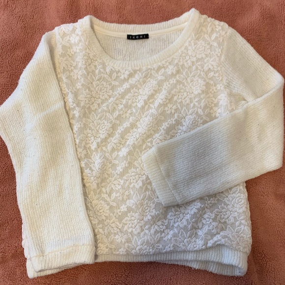 white/creme flowery, long sleeve shirt - Picture 1 of 1